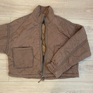 brown quilted jacket
